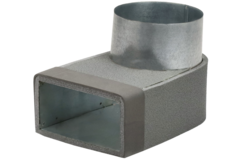 Thermoduct lepe hoekstuk 170mm x 80mm naar Ø 160mm