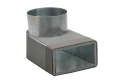 Thermoduct lepe hoekstuk 170mm x 80mm naar Ø 160mm