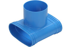 Wavin Ventiza T-stuk PVC ovaal 195x80x100 mm met diameter 125 mm M/M/M