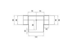 Wavin Ventiza T-pièce PVC ovale 195x90x70 mm par diamètre 125 mm M/M/M