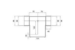 Wavin Ventiza Raccord T en PVC ovale 195x80x100 par diamètre 125 mm M/M/M