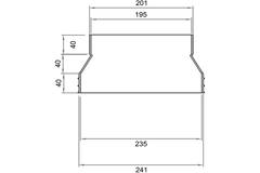 Wavin Ventiza verloop PVC ovaal 235x80 mm naar 195x80 mm M/S