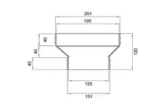 Wavin Ventiza verloop PVC ovaal 195x80 mm naar 125 mm excentrisch M/S