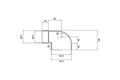 Wavin Ventiza eindstuk 90 graden PVC ovaal 195x80x50 mm met diameter 125 mm M/M