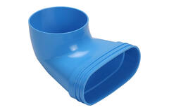 Wavin Ventiza Élément terminal 90 degrés PVC ovale 235x80x100 mm par diamètre 160 mm M/M