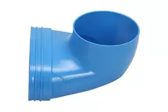 Wavin Ventiza Élément terminal 90 degrés PVC ovale 195x80x70 mm par diamètre 125 mm M/M