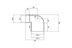 Wavin Ventiza Élément terminal 90 degrés PVC ovale 195x80x100 mm par diamètre 125 mm M/M