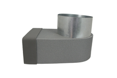 Thermoduct lepe hoekstuk 170mm x 80mm naar Ø 150mm
