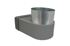 Thermoduct lepe hoekstuk 170mm x 80mm naar Ø 150mm