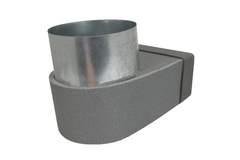 Thermoduct lepe hoekstuk 170mm x 80mm naar Ø 150mm