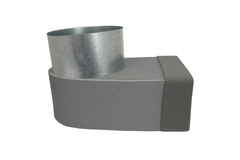 Thermoduct lepe hoekstuk 170mm x 80mm naar Ø 150mm