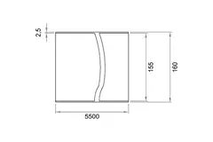 Kanaal 5,5 meter PVC rond 160 mm S/S