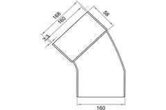 Wavin Ventiza coudée 45 degrés PVC rond par diamètre 160 mm M/S