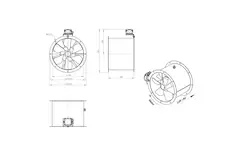 Axiaal 450 mm kanaalventilator - AL 450 D4 01 CFG