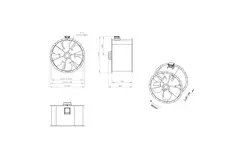 Axiaal 1120 mm kanaalventilator rookgas F300- AL 1120 D6 F3 02 CFG