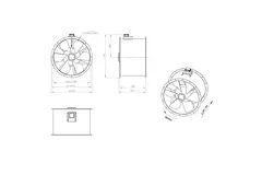 Ventilateur axial de 900 mm pour gaz de combustion F300- AL 900 D4 F3 02 CFG