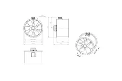 Ventilateur axial de 900 mm pour gaz de combustion F300- AL 900 D4 F3 04 CFG