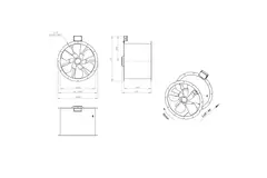 Axiaal 560 mm kanaalventilator rookgas F300- AL 560 D4 F3 02 CFG