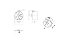 Ventilateur axial de 1000 mm pour gaz de combustion F300- AL 1000 D4 F3 01 CFG