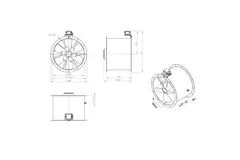 Axiaal 560 mm kanaalventilator - AL 560 D84U 02 CFG