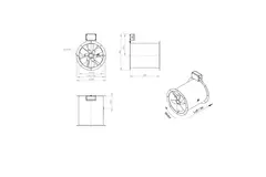 Axiaal 315 mm kanaalventilator rookgas F400 - AL 315 D2 F4 03 CFG