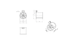 Axiaal 355 mm kanaalventilator rookgas F400 - AL 355 D2 F4 02 CFG