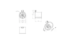 Axiaal 355 mm kanaalventilator rookgas F300- AL 355 D2 F3 02 CFG
