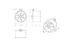 Axiaal 630 mm kanaalventilator rookgas F400 - AL 630 D6 F4 02 CFG
