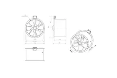 Axiaal 630 mm kanaalventilator rookgas F400 - AL 630 D6 F4 01 CFG