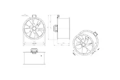 Ventilateur axial de 710 mm pour gaz de combustion F300- AL 710 D4 F3 03 CFG