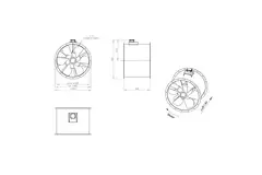 Ventilateur axial de 800 mm pour gaz de combustion F400 - AL 800 D6 F4 01 CFG