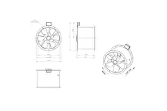 Axiaal 560 mm kanaalventilator rookgas F400 - AL 560 D4 F4 02 CFG