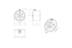Ventilateur axial de 900 mm pour gaz de combustion F400 - AL 900 D4 F4 02 CFG