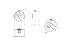 Axiaal 900 mm kanaalventilator rookgas F300- AL 900 D4 F3 05 CFG