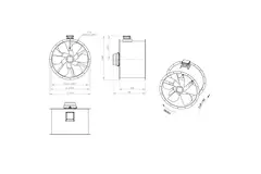 Axiaal 900 mm kanaalventilator rookgas F300- AL 900 D6 F3 03 CFG