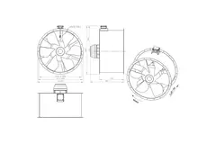 Ventilateur axial 1250 mm pour gaz de combustion F400 - AL 1250 D6 F4 03 CFG