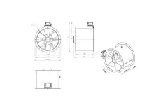 Axiaal 450 mm kanaalventilator - AL 450 D4 03 CFG