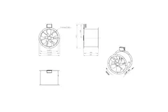 Ventilateur axial de 450 mm pour gaz de combustion F300- AL 450 D4 F3 02 CFG