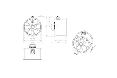 Axiaal 900 mm kanaalventilator - AL 900 D84U 03 CFG