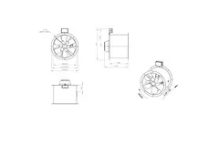 Axiaal 450 mm kanaalventilator rookgas F300- AL 450 D42U F3 01 CFG