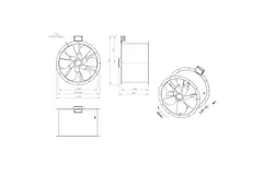 Axiaal 630 mm kanaalventilator rookgas F300- AL 630 D84U F3 02 CFG