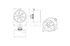 Axiaal 710 mm kanaalventilator rookgas F300- AL 710 D84U F3 01 CFG
