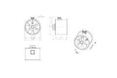 Axiaal 800 mm kanaalventilator rookgas F300- AL 800 D84U F3 03 CFG