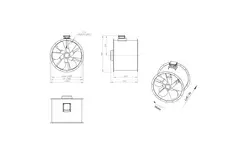 Ventilateur axial de 800 mm pour gaz de combustion F400 - AL 800 D84U F4 02 CFG