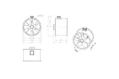 Axiaal 900 mm kanaalventilator rookgas F400 - AL 900 D84U F4 02 CFG