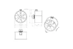 Axiaal 1000 mm kanaalventilator rookgas F400 - AL 1000 D84U F4 03 CFG