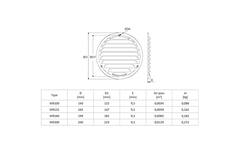 Metalen ventilatierooster rond 100 mm beige - MR100Y - RAL1015
