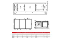 CTA Maxivent avec récupération de chaleur, échangeur à contre-courant, débit d’air 5500 m³/h horizontal low profile right - M4555
