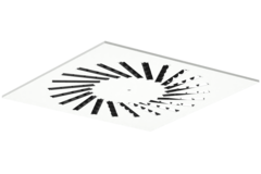 Wervelrooster staal met verstelbare deflectoren – 500x500 mm – RAL 9016
