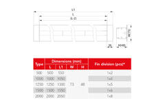 Diffuseur de ligne aluminium avec 1 feuille de motif réglable - 1500 mm - RAL 9016